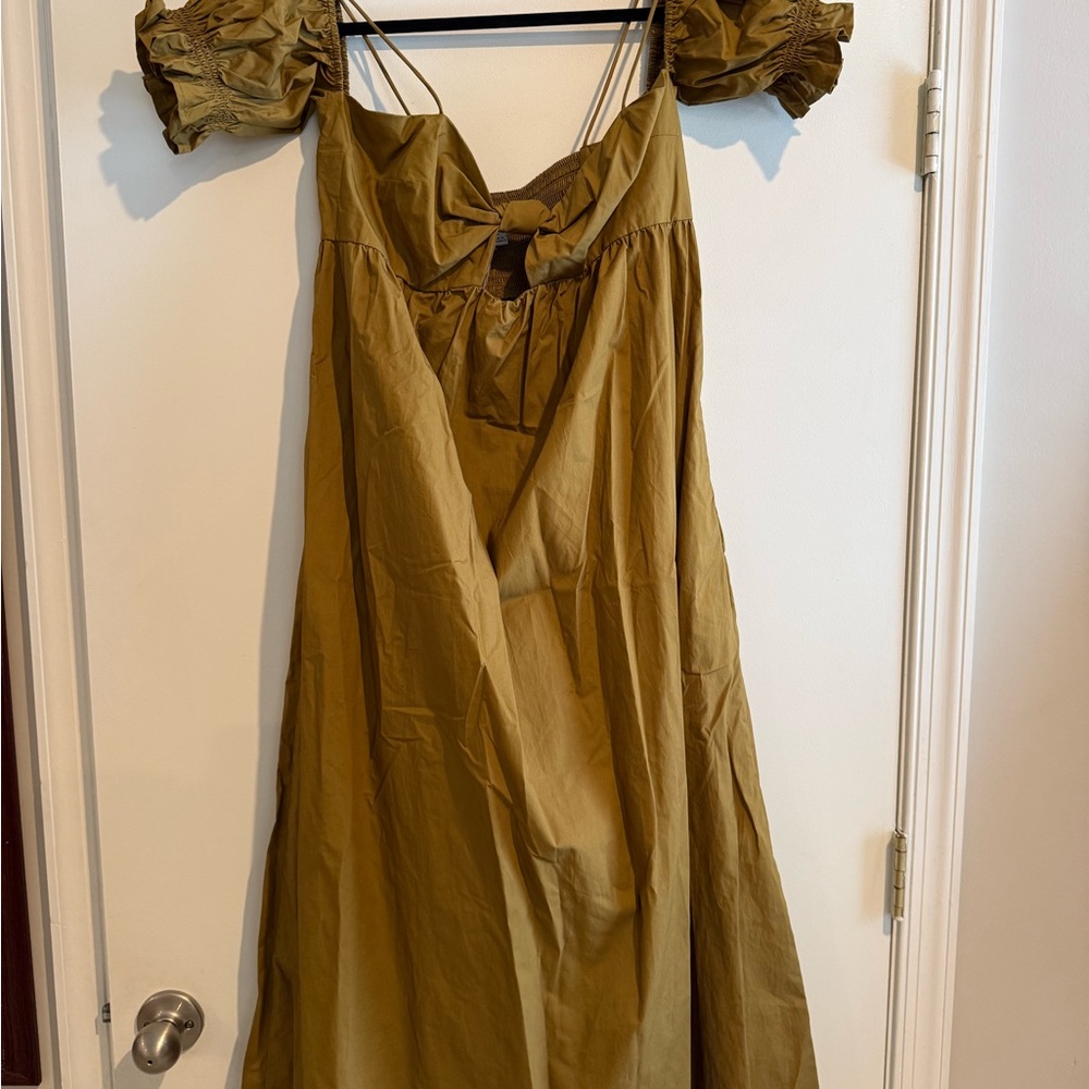 Chic Olive Off-Shoulder Maxi Dress